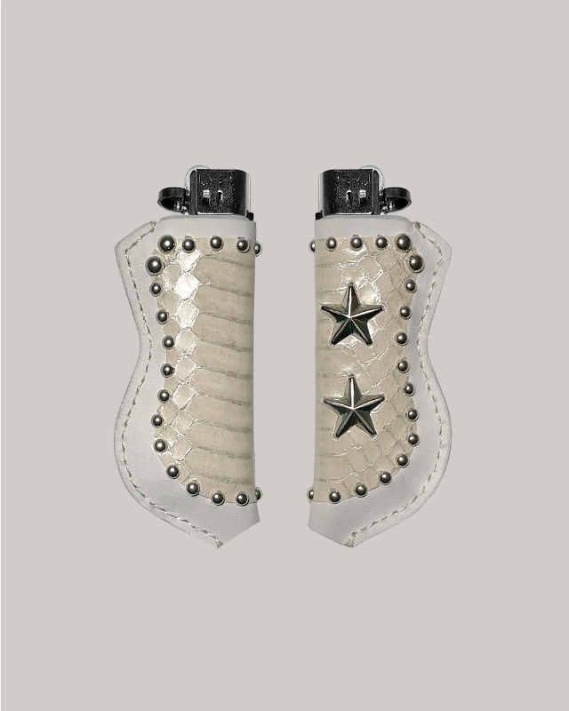 Double Star Leather Lighter Holder [White]