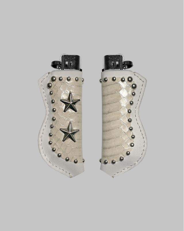 Double Star Leather Lighter Holder [White]