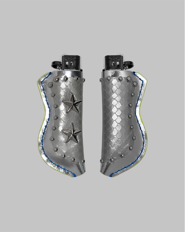 Double Star Leather Lighter Holder [Silver]