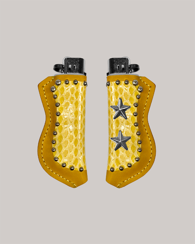 Double Star Leather Lighter Holder [Yellow]