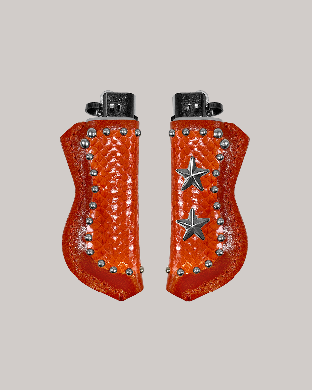 Double Star Leather Lighter Holder [Orange]