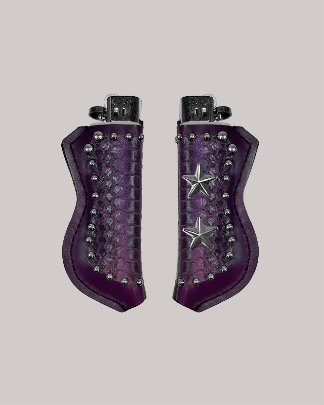 Double Star Leather Lighter Holder [Purple]
